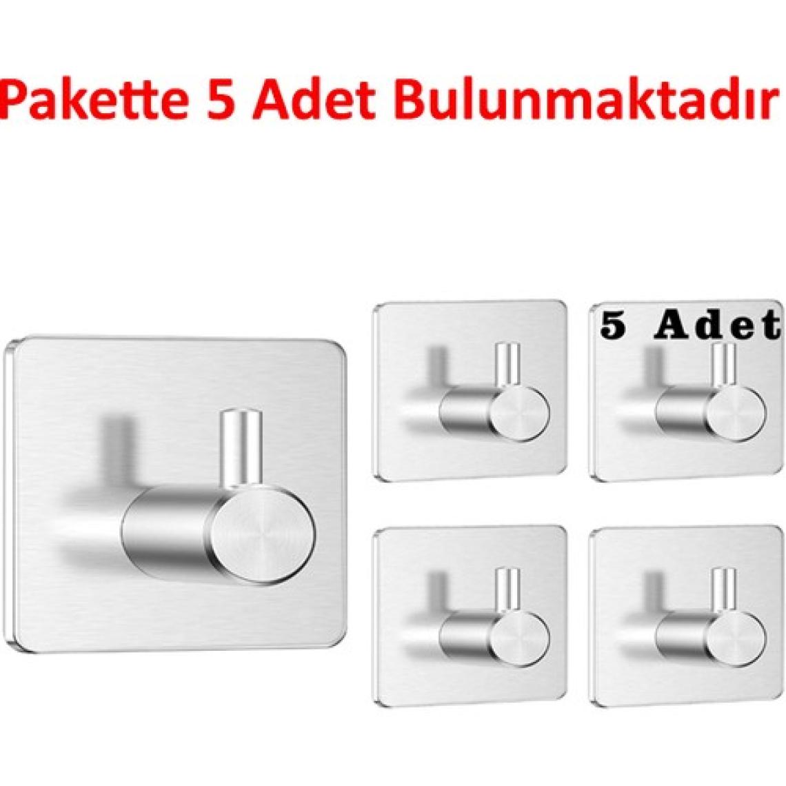 Ardini Kendinden Yapışkanlı Askılık Havlu Duvar Portmanto Anahtarlık Raf Kanca Elbise Şapka Kepçe Maşa Kaşık Askısı Paslanmaz Çelik Pakette 5 Adet