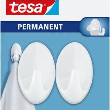 Tesa 66603 Kendinden Yapışkanlı Oval Plastik Beyaz Askı 2'li Paket