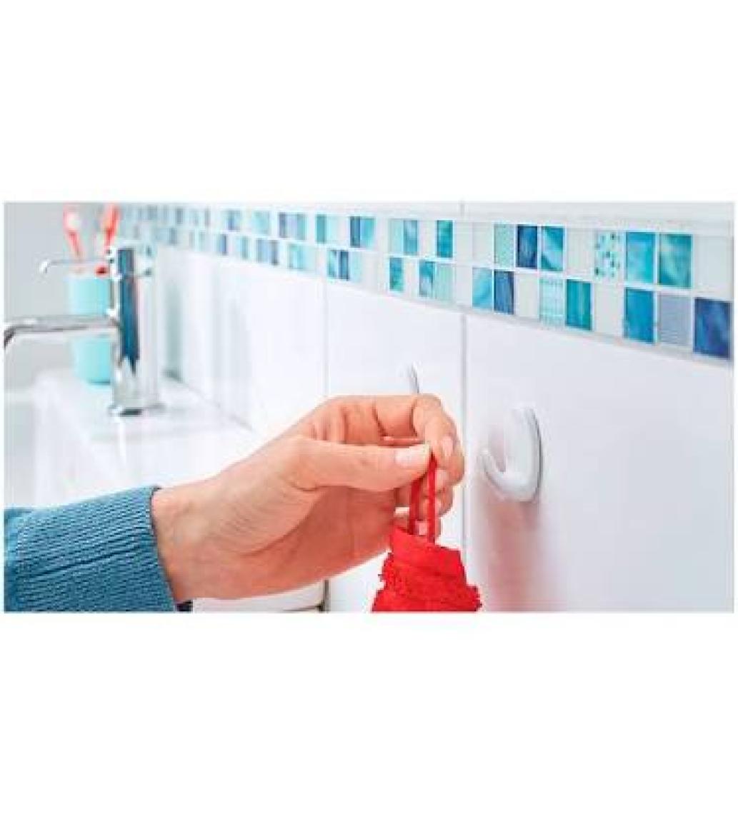 Tesa 66603 Kendinden Yapışkanlı Oval Plastik Beyaz Askı 2'li Paket