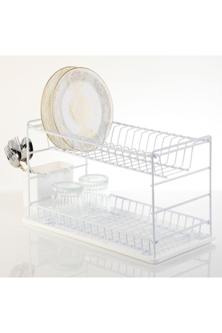 Hagen  Paslanmaz Iki Katlı Tabaklık Bulaşıklık 50 cm Beyaz