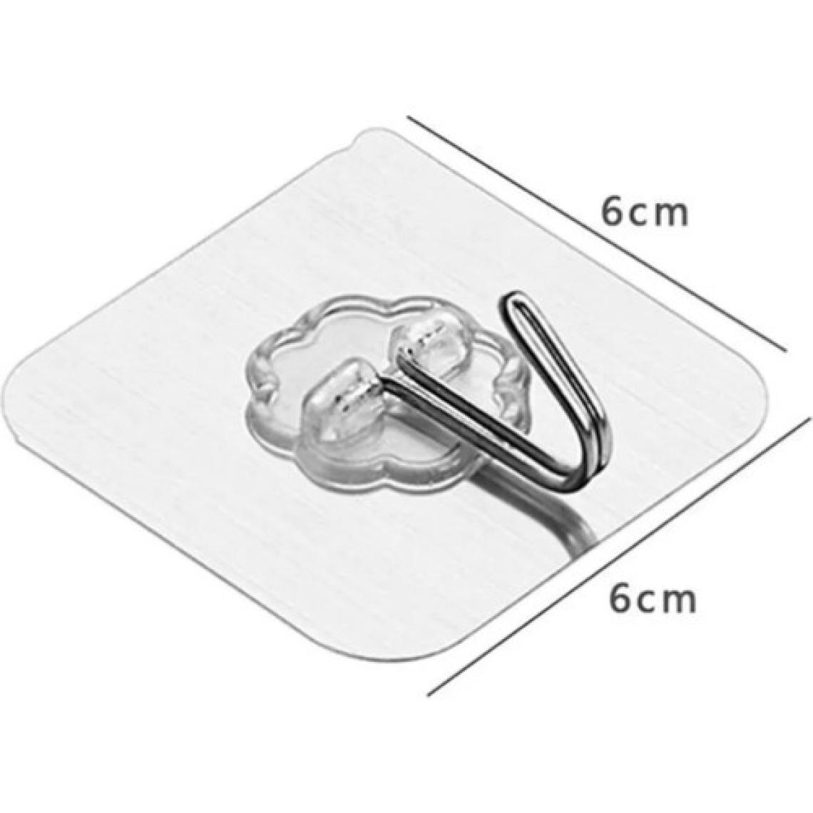 ALMITAL 5 Adet 6x6 cm Şeffaf Kendinden Yapışkanlı Kancalı Suya Dayanıklı Güçlü Askı