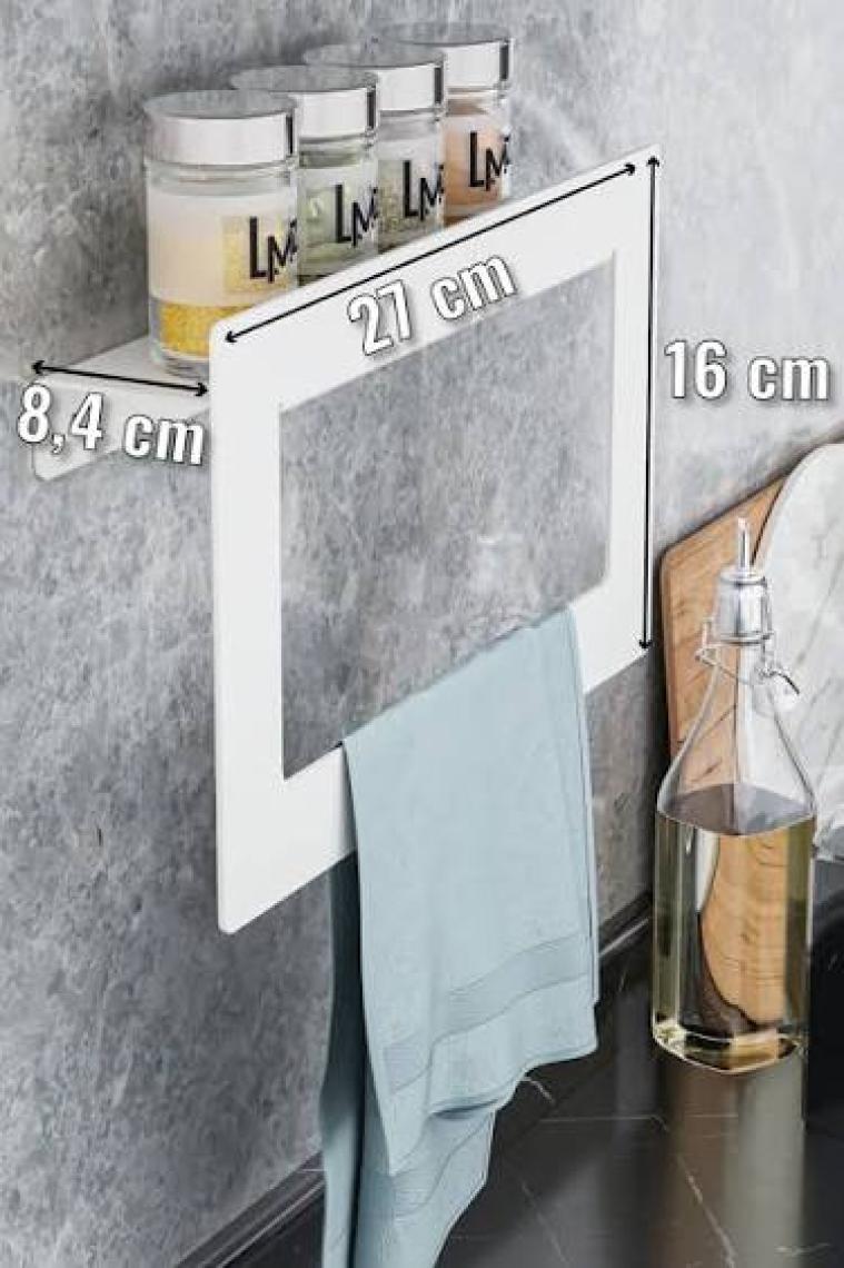 Lamizon Banyo Havlusu El Yüz Havlusu Banyo Havlu Askısı Raf 27CM
