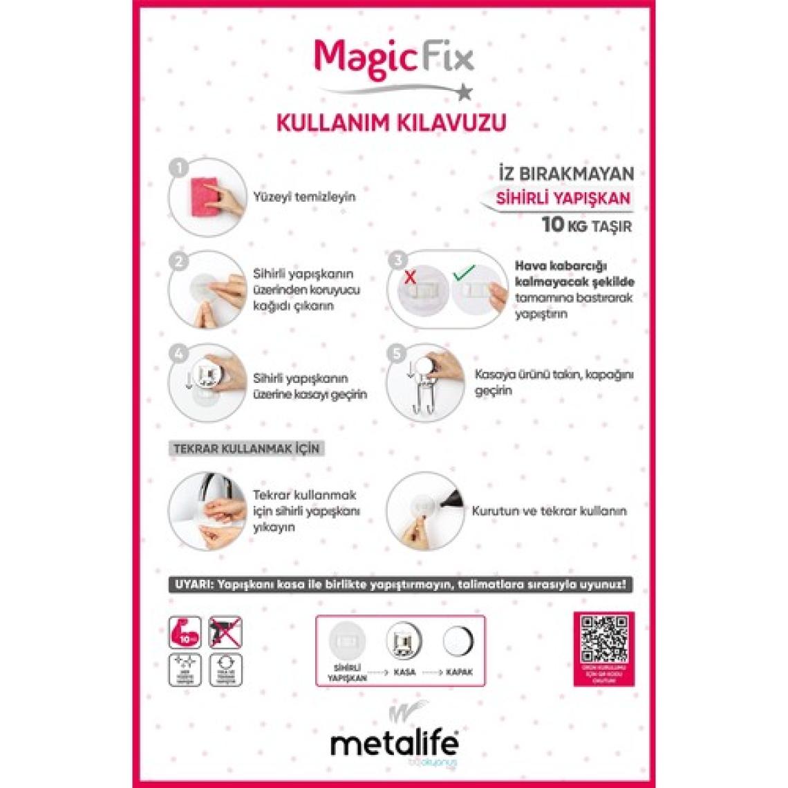 Okyanus Home Magic Fix Sihirli Yapışkan Siyah Ikili Askı