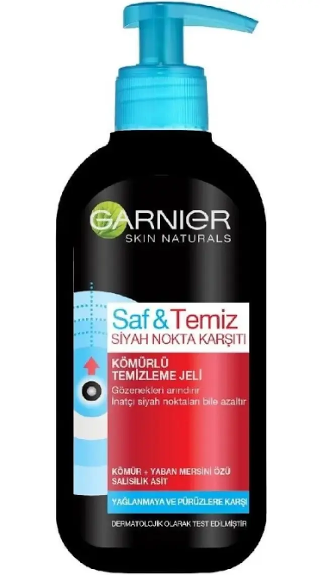 Garnier Yüz Temizleme Jeli Saf & Temiz Siyah Nokta Karşıtı Kömürlü 200ml