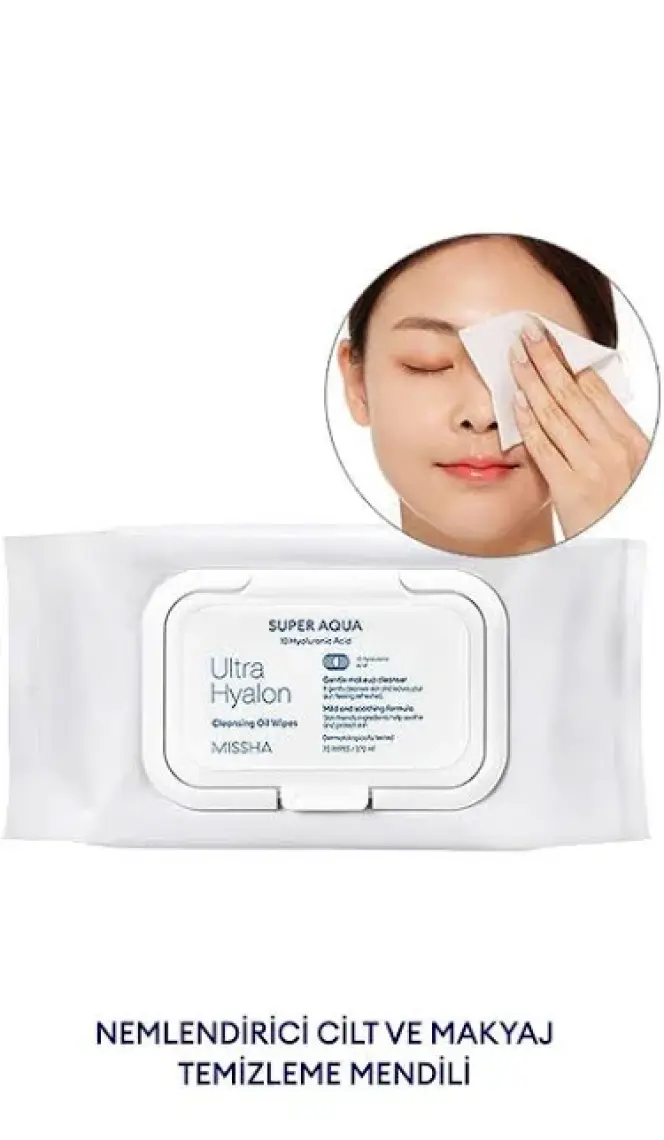 MISSHA Hyalüronik Asitli, Yağ Bazlı Makyaj Temizleme Mendili Super Aqua Ultra Hyalron Cleansing Oil Wipes