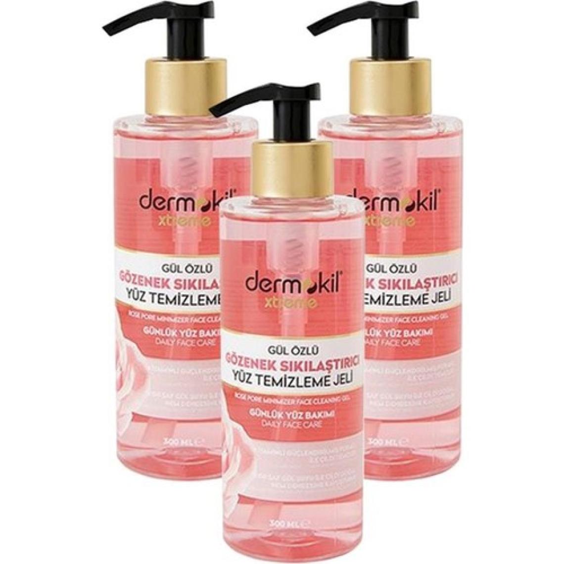 Dermokil Gül Özlü Gözenek Sıkılaştırıcı Yüz Temizleme Jeli 300 ml x 3 Adet