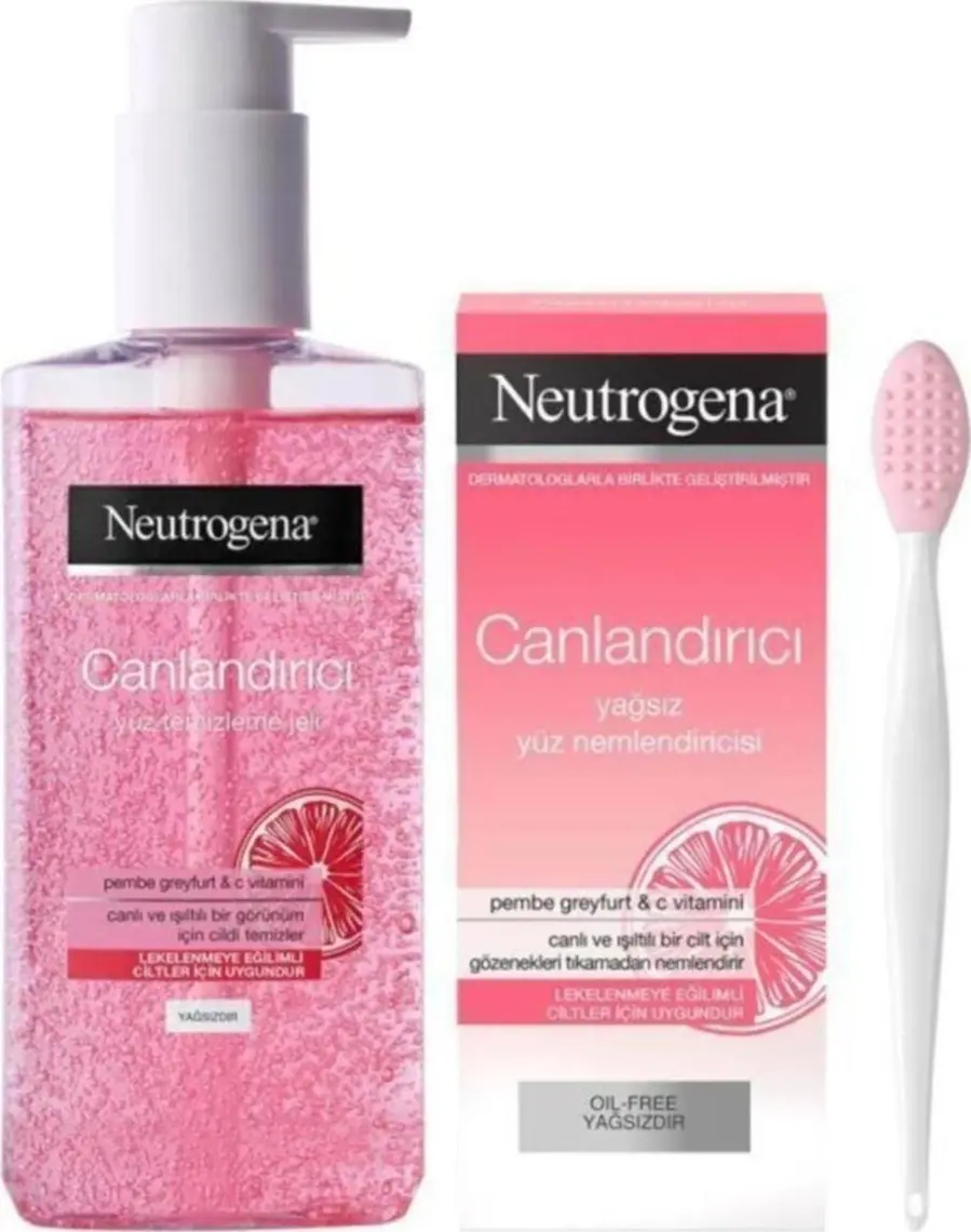 Neutrogena Canlandırıcı Pembe Greyfurt Özlü Yüz Temizleme Jeli 200 ml + Yağsız Nemlendirici 50 ml Neutra