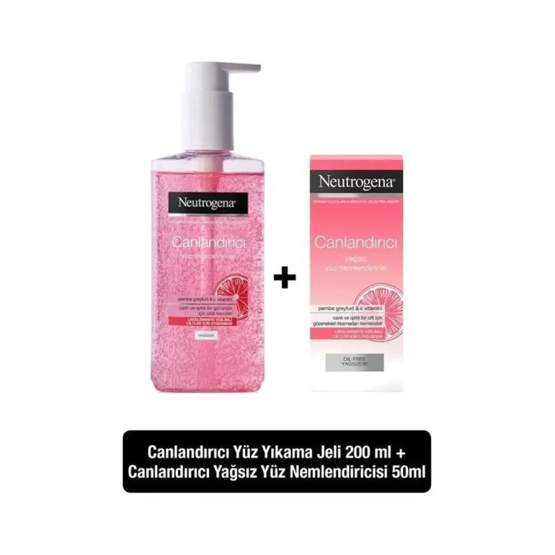 Neutrogena Canlandırıcı Pembe Greyfurt Özlü Yüz Temizleme Jeli 200 ml + Yağsız Nemlendirici 50 ml Neutra