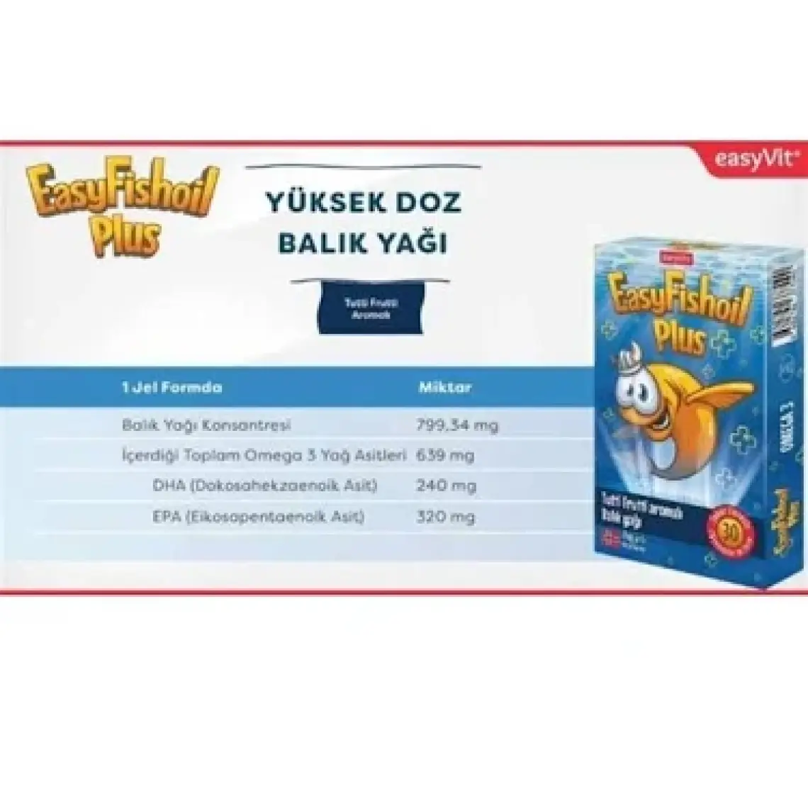 Easyfishoil Plus Tutti Frutti Aromalı 30 Çiğnenebilir Jel Tablet