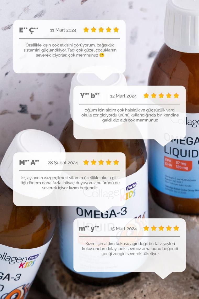Omega-3 Kids Liquid & Multivitamin 150ml Çocuklar Için Portakal Aromalı Sıvı Balık Yağı