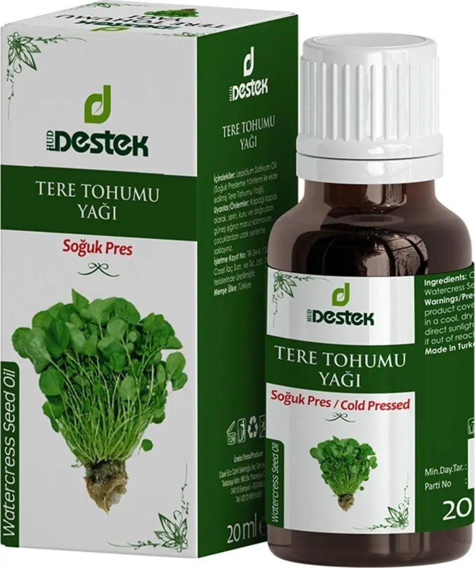 Destek Tere Tohumu Yağı (Soğuk Pres) 20cc