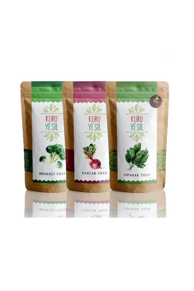 Brokoli Tozu , Pancar Tozu, Ispanak Tozu , Dry Vegetable Powders ,Kuru Sebze Paketi 300 gr