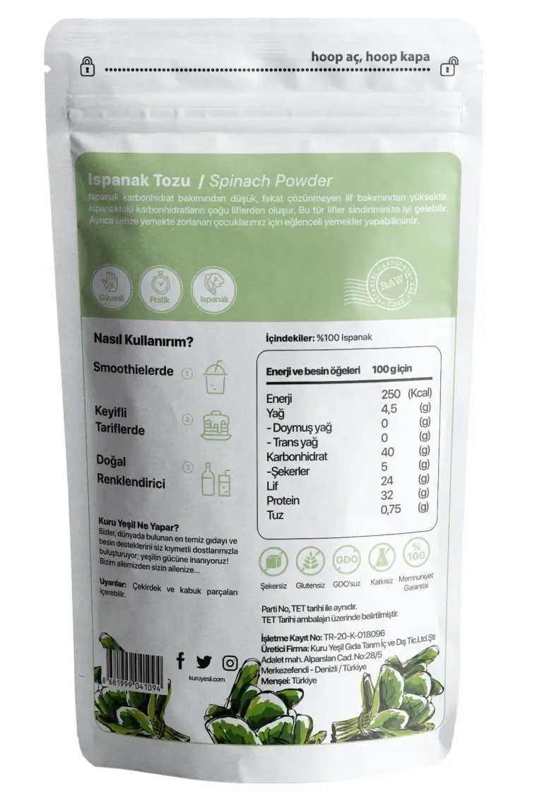 Brokoli Tozu , Pancar Tozu, Ispanak Tozu , Dry Vegetable Powders ,Kuru Sebze Paketi 300 gr