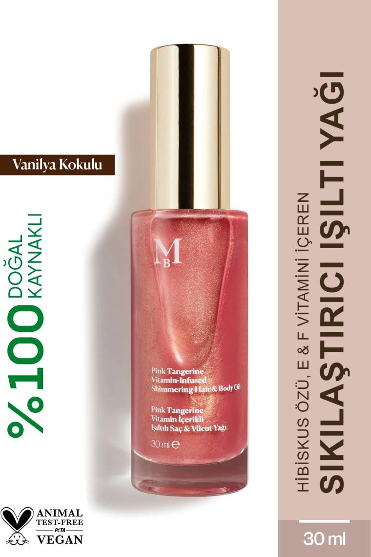Pink Tangerine Vitamin Içerikli Işıltılı Saç & Vücut Yağı Vanilya 30 ml