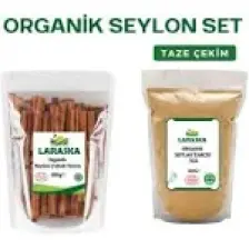 Laraska Organik Seylan-Organik Seylon Çubuk Tarçın 100G & Organik Seylon Toz Tarçın 100G Set