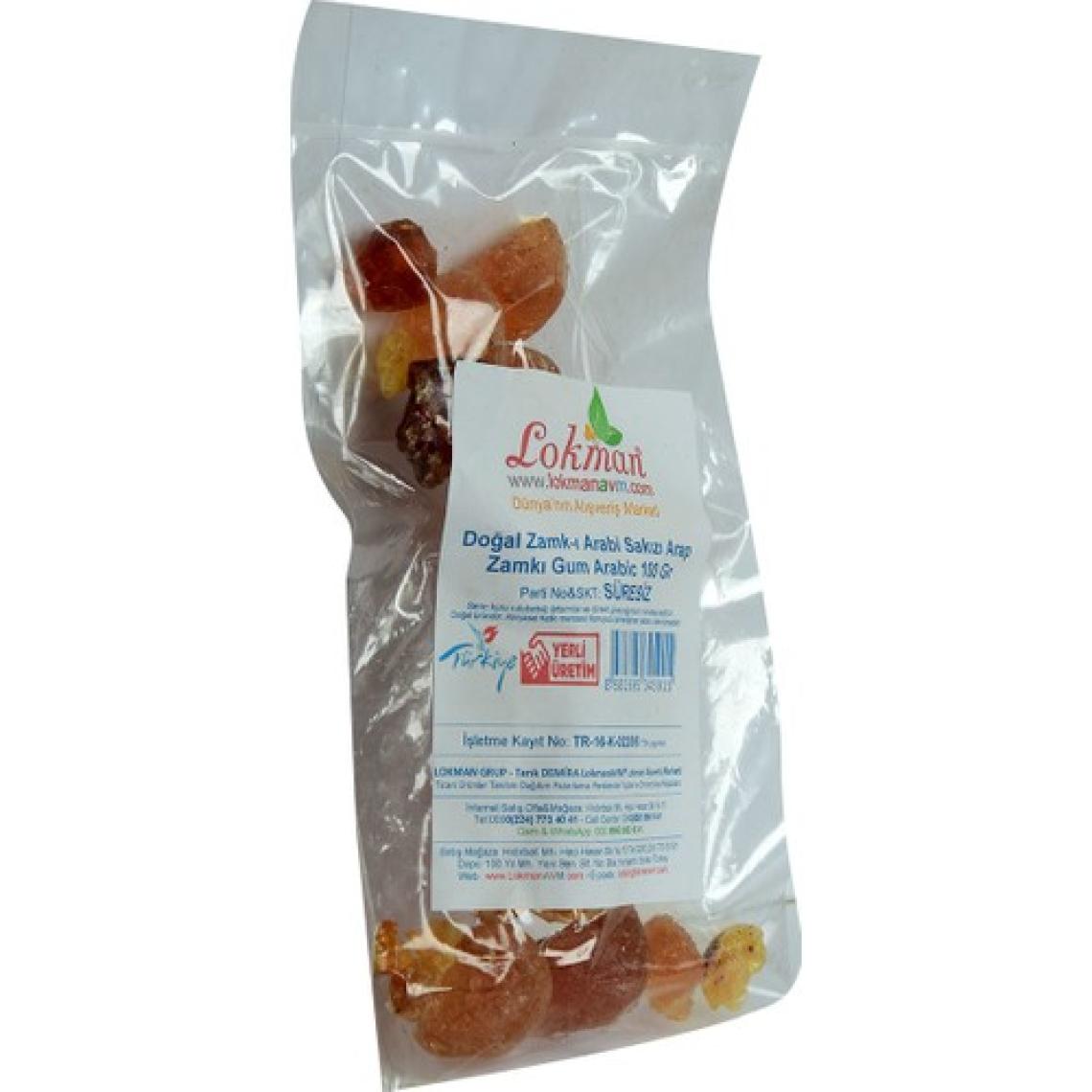 LokmanAVM Doğal Zamk-I Arabi Sakızı Arap Zamkı Gum Arabic 100 gr Paket