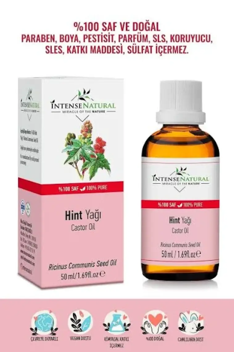 Hint Yağı Soğuk Sıkım 50 ml %100 Saf Ve Doğal Castor Carrier Oil