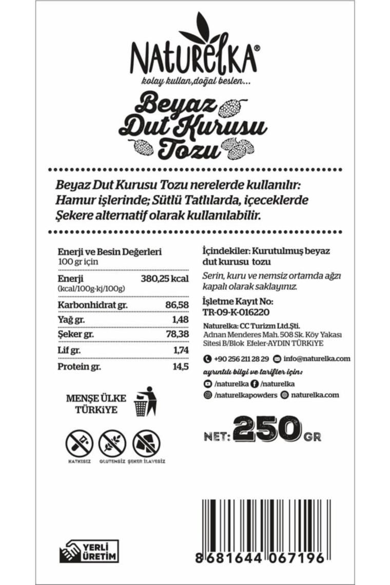 Beyaz Dut Kurusu Tozu 250 gr