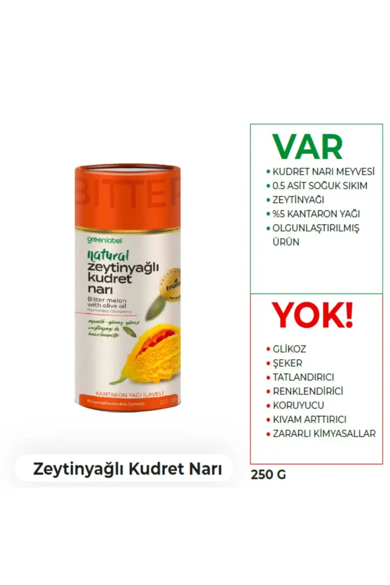 Green Label Kudret Narı Zeytinyağlı Kantaron Yağı İlaveli 250 gr