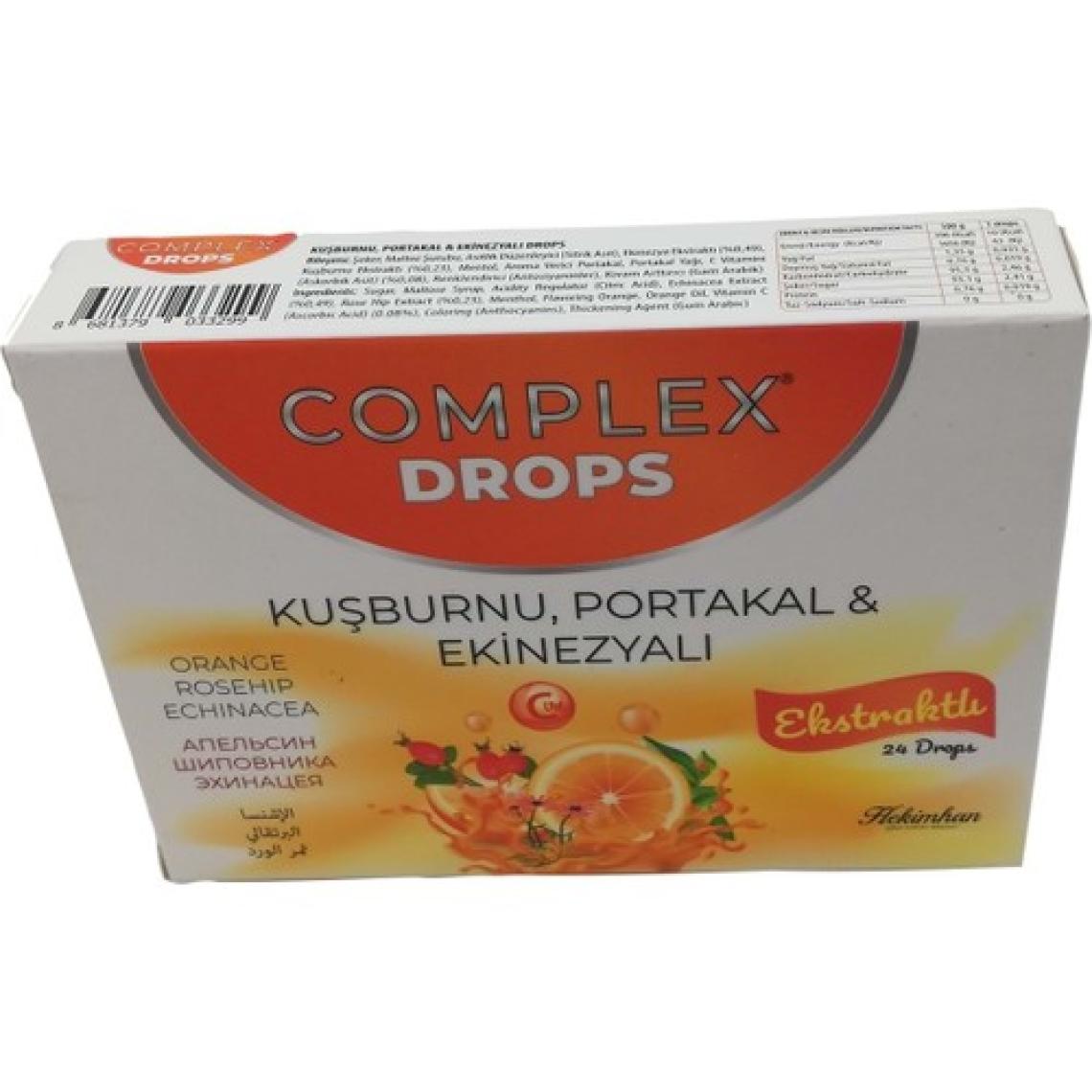 Hekimhan Kuşburnu Portakal Ekinezyalı Pastil Complex Drops 24LÜ