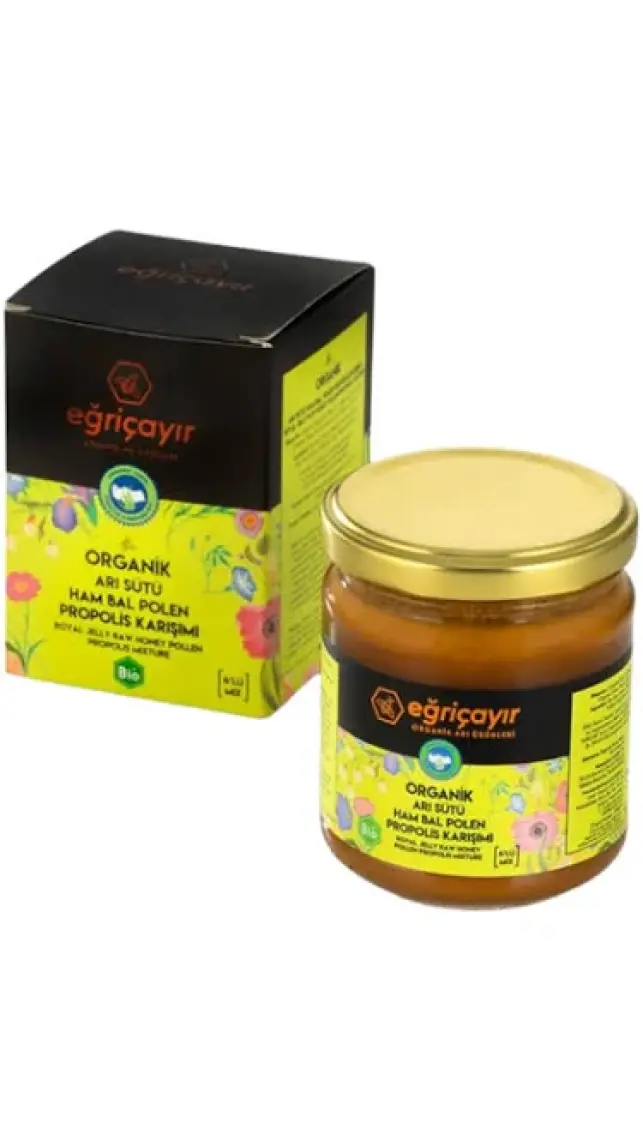 Eğriçayır Organik Arı Sütü Bal Polen Propolis Karışımı 240 gr