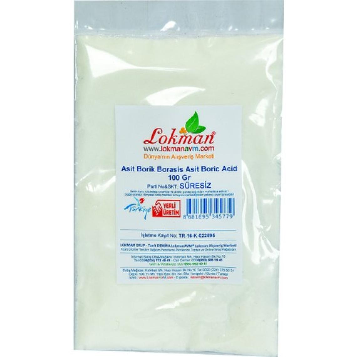 LokmanAVM Asit Borik Borasis Asit Boric Acid 100 gr Paket