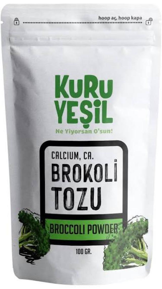 Kuru Yeşil - Brokoli Tozu - Dried Vegetables Powder - Broccoli Powder - Doğal Sebze Tozu - 100 Gr