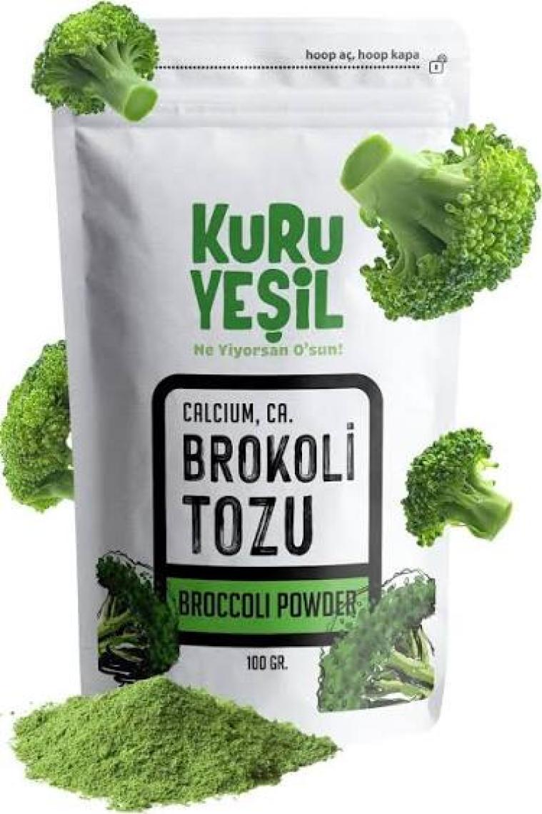Kuru Yeşil - Brokoli Tozu - Dried Vegetables Powder - Broccoli Powder - Doğal Sebze Tozu - 100 Gr