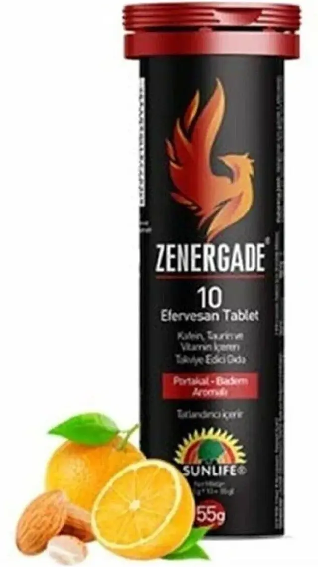 Zenergade 10 Efervesan Tablet Portakal – Badem Aromalı