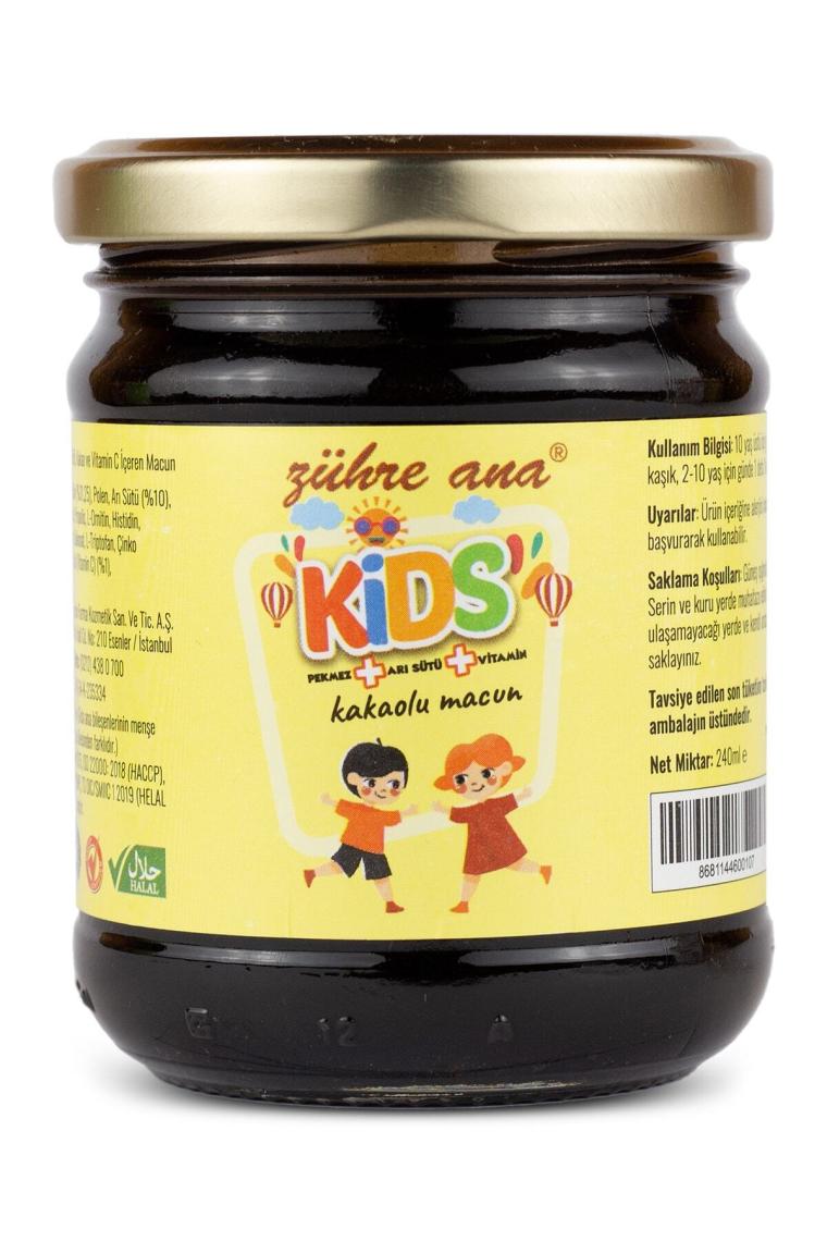 Kids Çocuklar için Özel - Arı Sütü, Pekmez, Bal Ve Vitamin Katkılı Kakaolu Macun
