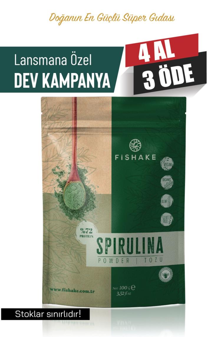 FiShake Organik Spırulına Tozu / Powder