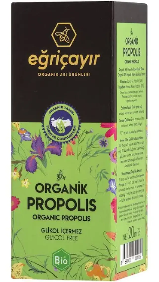 Eğriçayır Organik Propolis 20 ml (Organik Alkol Bazlı)