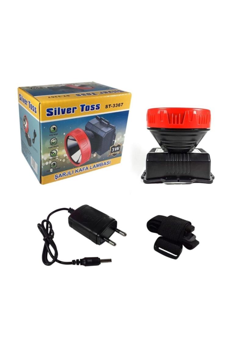 Silver Toss Kafa Feneri Lambası Şarjlı 3w St-3367