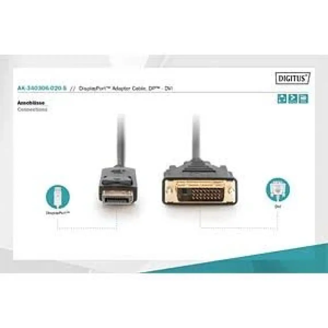 Displayport <-> Dvı Kablosu, Dp Erkek - Dvı (24+1) Erkek, 2 Metre, Dp 1.1 Uyumlu Ul, Siyah Renk