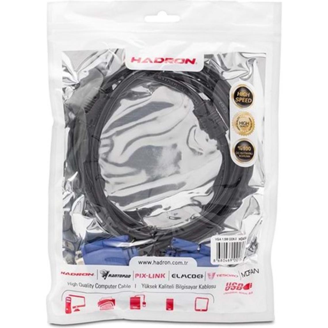 Hadron HD4034 GA To VGA Kablo 1.5 mt Siyah