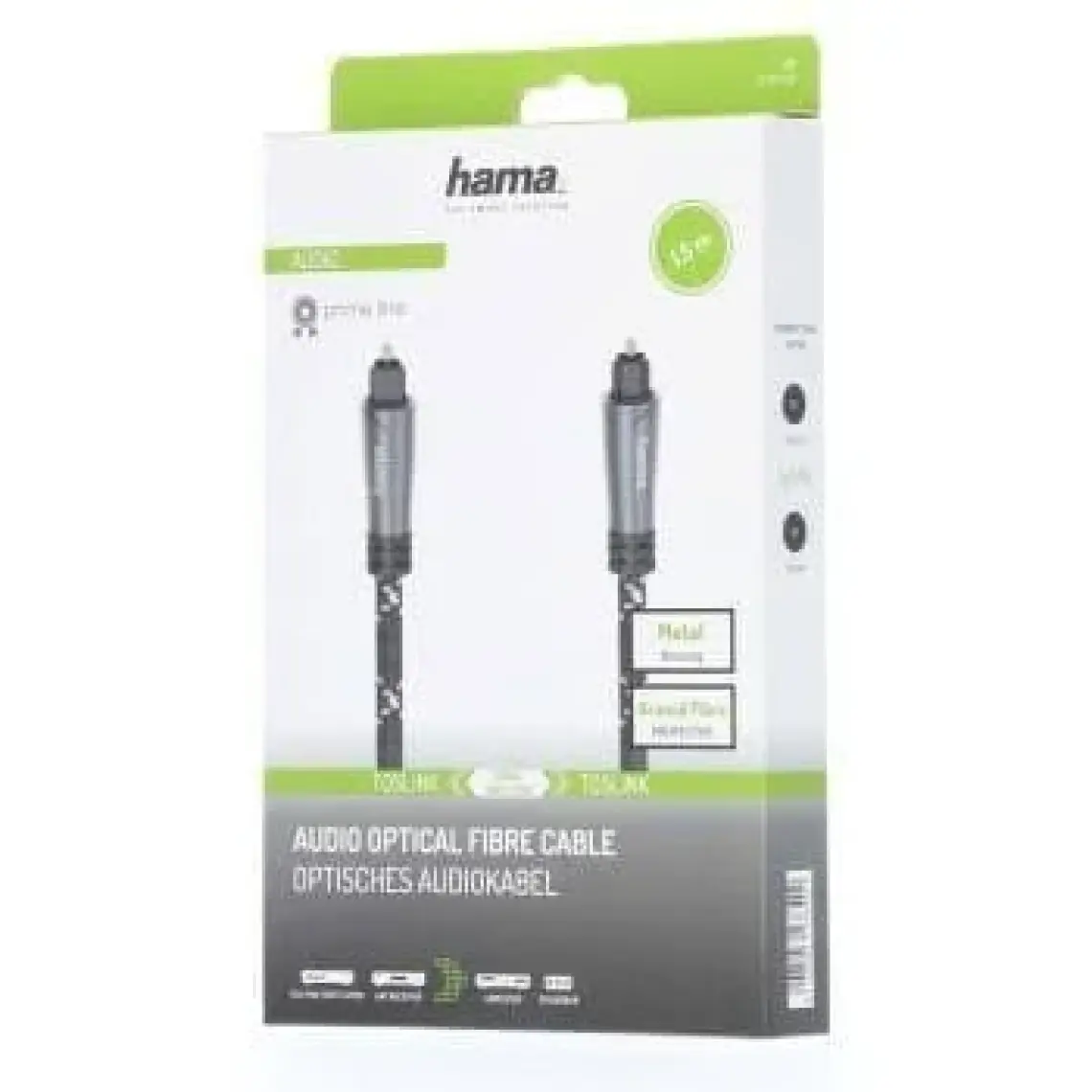 Hama Audio Fiber Optik Kablo, Odt Fiş (Toslink), Metal,