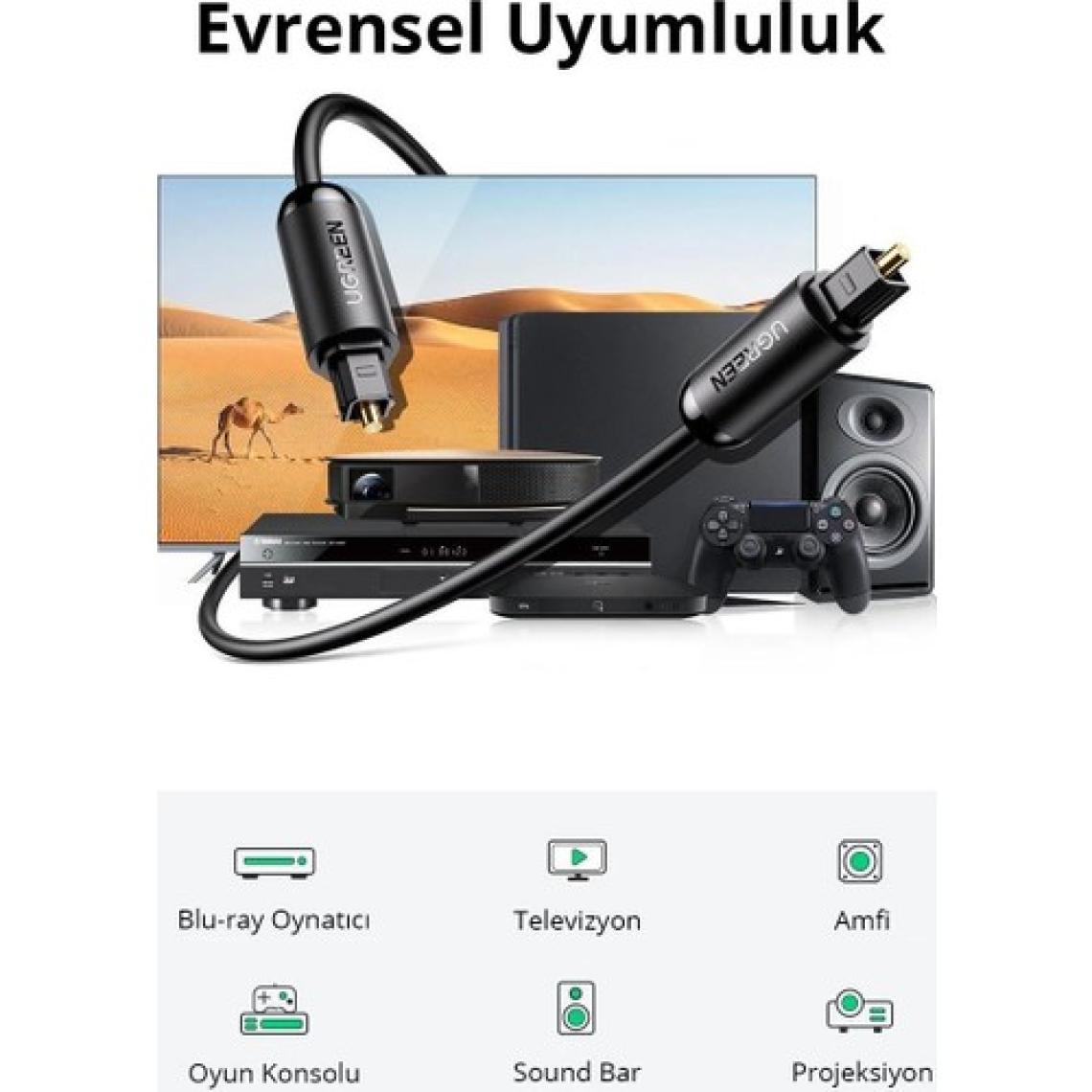 Ugreen Fiber Optik Ses Kablosu Siyah 1 Metre