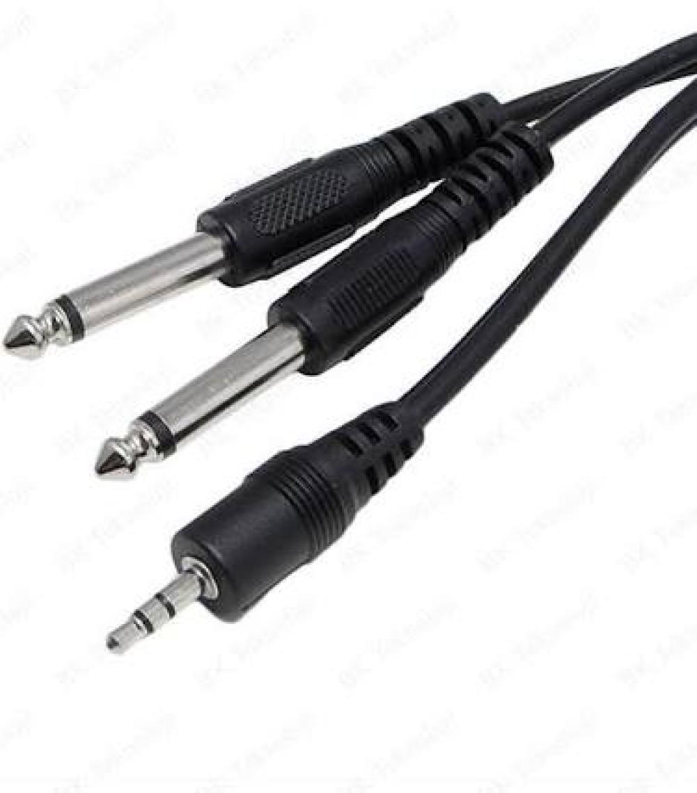 BK Teknoloji 3.5mm Stereo Erkek To 2 x 6.3mm Mono Erkek Y Kablo - 3 Metre