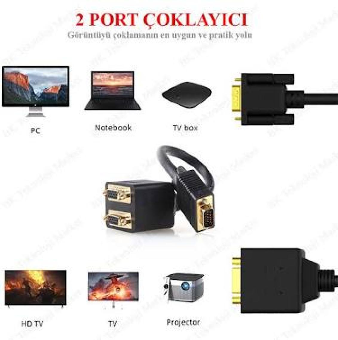 Ti-Mesh Çoklayıcı Vga Kablosu - Y Splitter - 25Cm