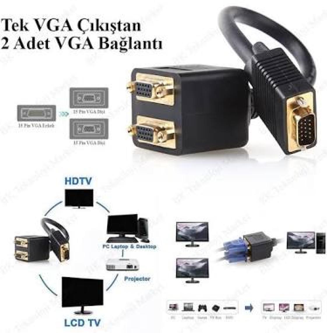 Ti-Mesh Çoklayıcı Vga Kablosu - Y Splitter - 25Cm