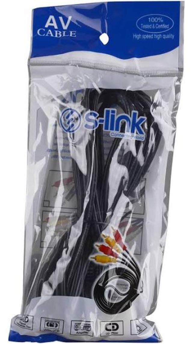 S-Link Sl-872 S-Lınk 3 Metre 3.5Mm 2-Rca 2-Rca Ses Kablosu (F/M)