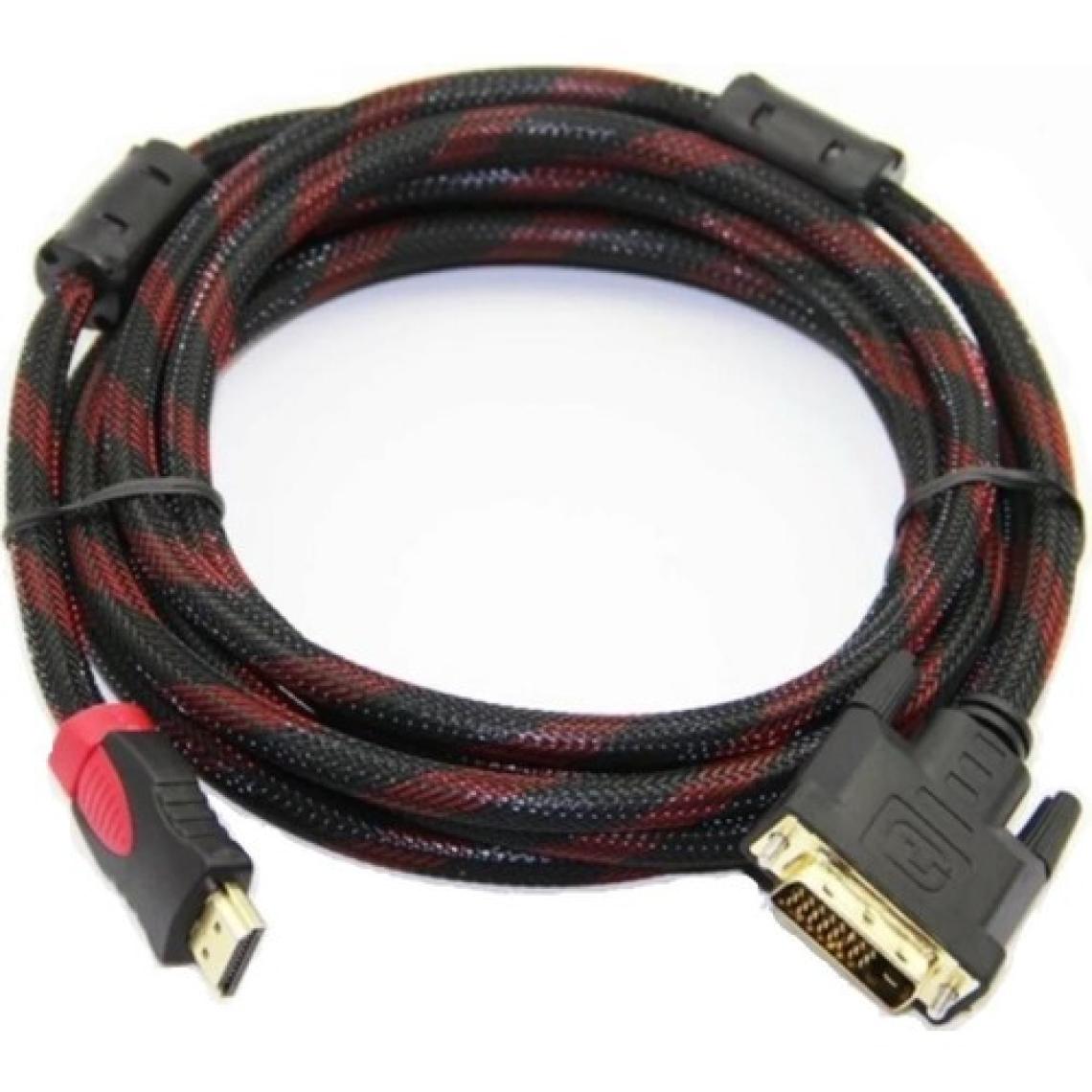 Ancheyn HDMI To DVI 24+1 Çevirici Dönüştürücü Örgülü Monitör Kablosu 1.5m 4600