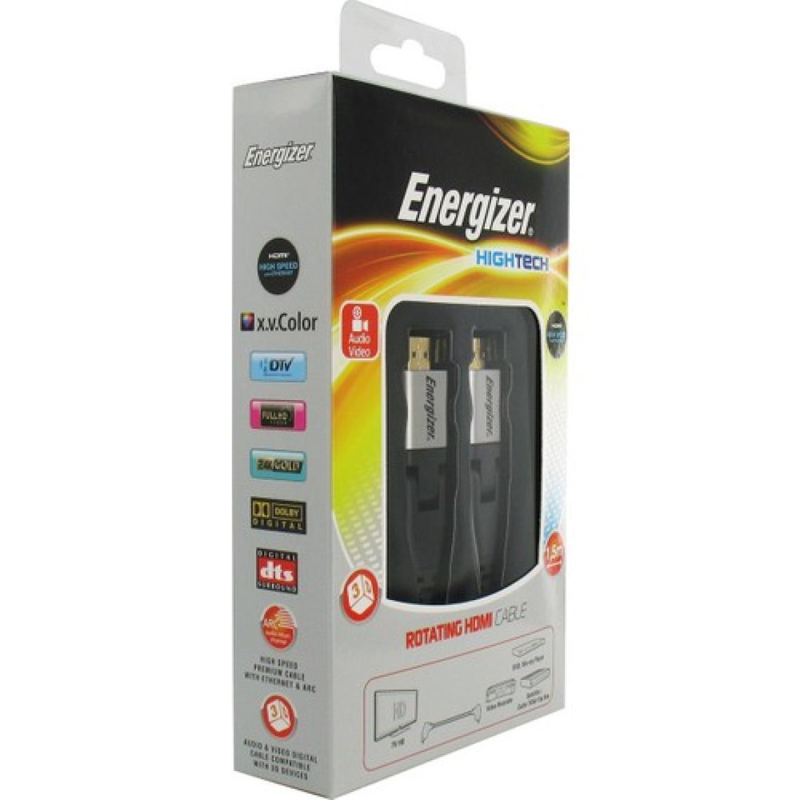 Energizer LCAEHRHAA15 Hightech 1.5m HDMI to HDMI Döner Başlıklı Kablo