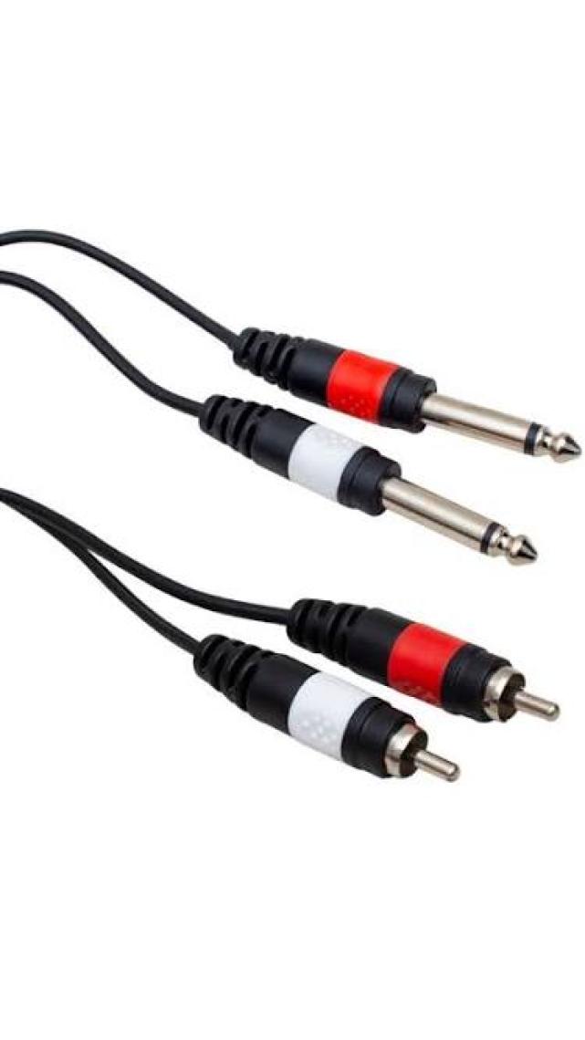 BK Teknoloji 2x 6.35 mm 1/4 Erkek Jack To 2x Rca Erkek Ses Kablosu 3 Metre