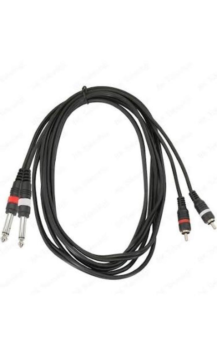 BK Teknoloji 2x 6.35 mm 1/4 Erkek Jack To 2x Rca Erkek Ses Kablosu 3 Metre