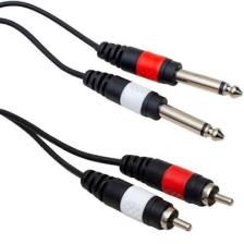 BK Teknoloji 2x 6.35 mm 1/4 Erkek Jack To 2x Rca Erkek Ses Kablosu 3 Metre
