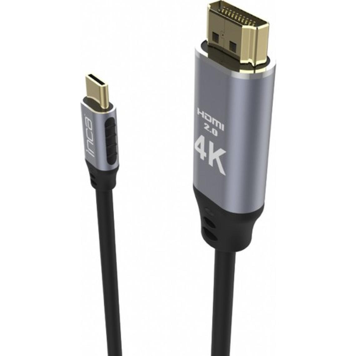 Inca ITCH-02TX  Type-C To HDMI 4K Altın Uçlu Kablo 2 mt
