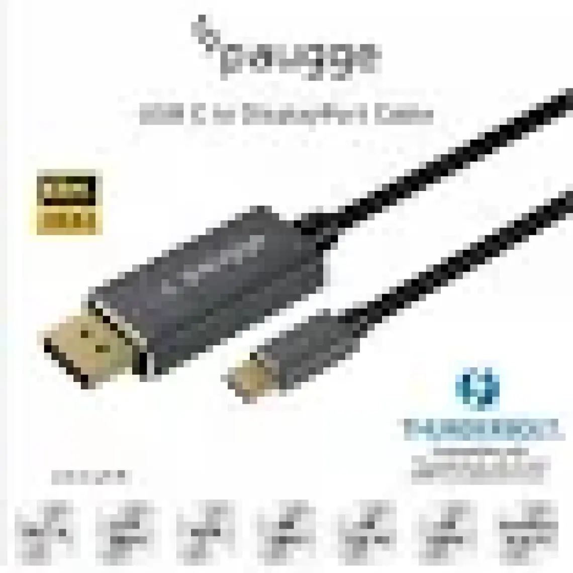 Paugge USB C to Displayport Kablo - DP 1.4, Thunderbolt 4, Thunderbolt 3, HDR, 8K 60Hz, 4K 144Hz, 4K 120Hz, 4K 60Hz, 2K 240Hz, Full HD 240Hz, Örgülü, 2 Metre (CDP14B-PRO)