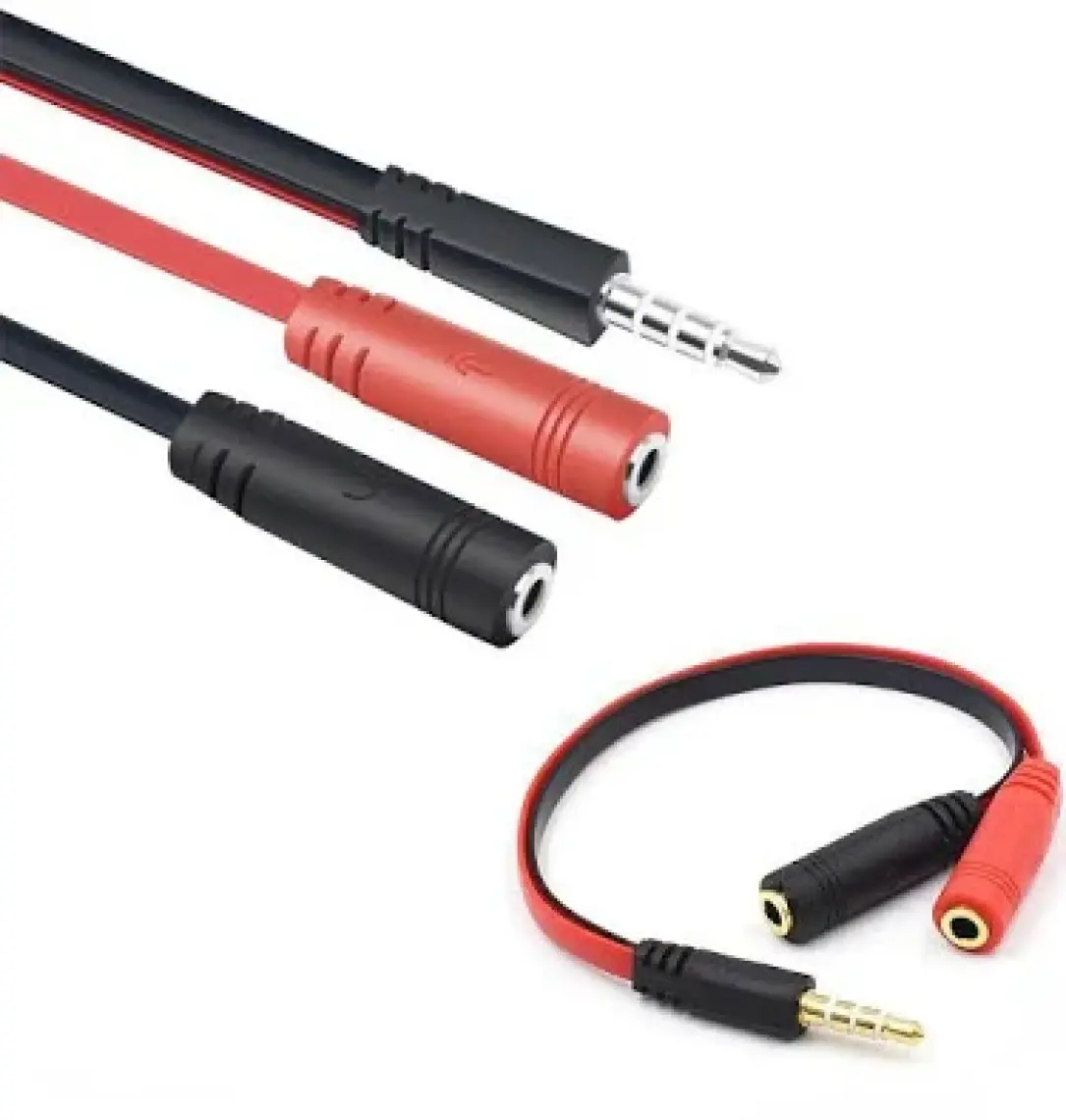 Ti-Mesh 3.5Mm 4 Kutuplu 3 Halka 2X3.5Mm Jack Trrs Mikrofon+Ses Kablosu - 15Cm