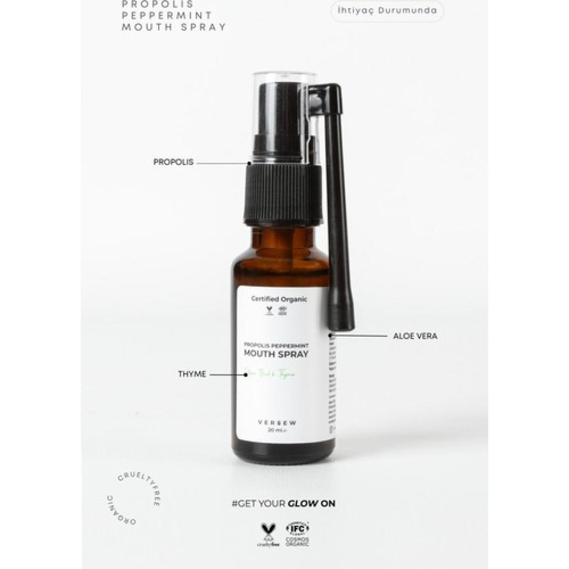 Versew Organik Ağız Spreyi 20 ml - Propolis ve Flavonoid ile Ağız ve Boğaz Sağlığını Destekleyen Nane Aromalı Sıvı